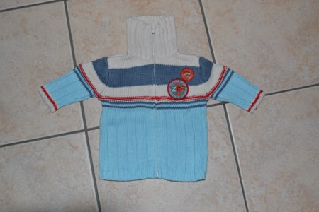 Gilet "Sucre d'orge" 6 mois mais taille grand : 4€